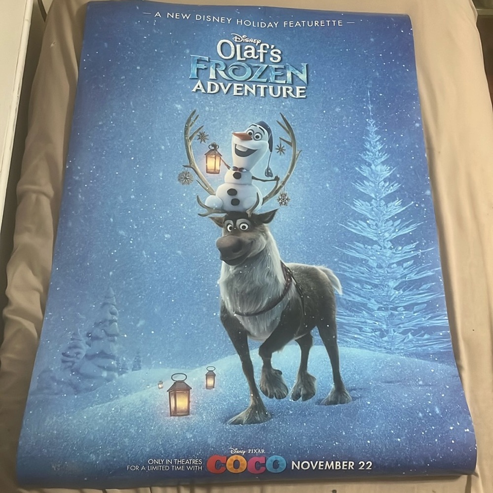 Frozen Disney Olaf’s Adventure 27x40 2017 Movie Poster Vintage Holiday Christmas